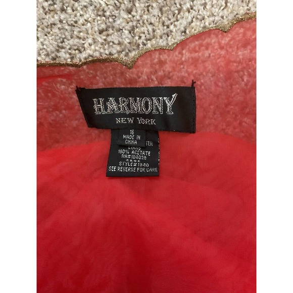 Vintage 2 Piece Harmony New York Outfit Size 16 Beautiful Red And Gold Lined - Picture 6 of 11